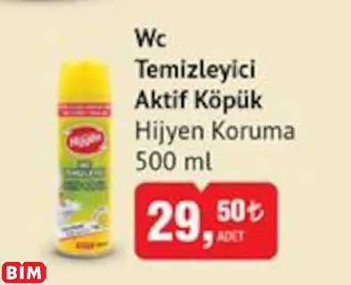 HİJYEN KORUMA WC TEMİZLEYİCİ AKTİF KÖPÜK